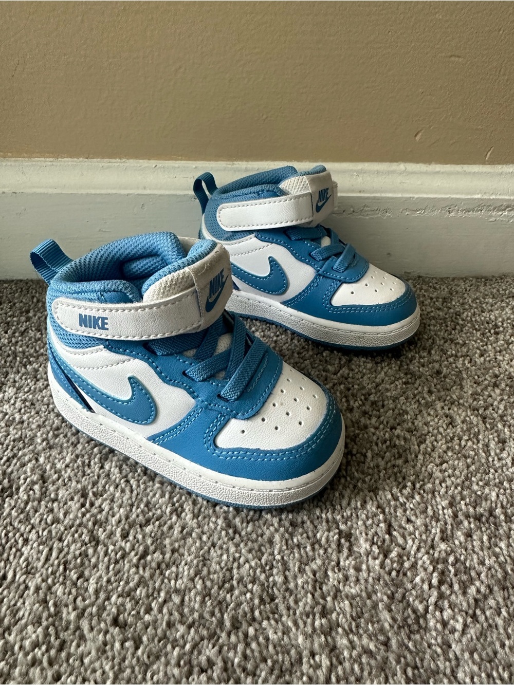 Nike Kids Blue and White Mid-Top Sneakers